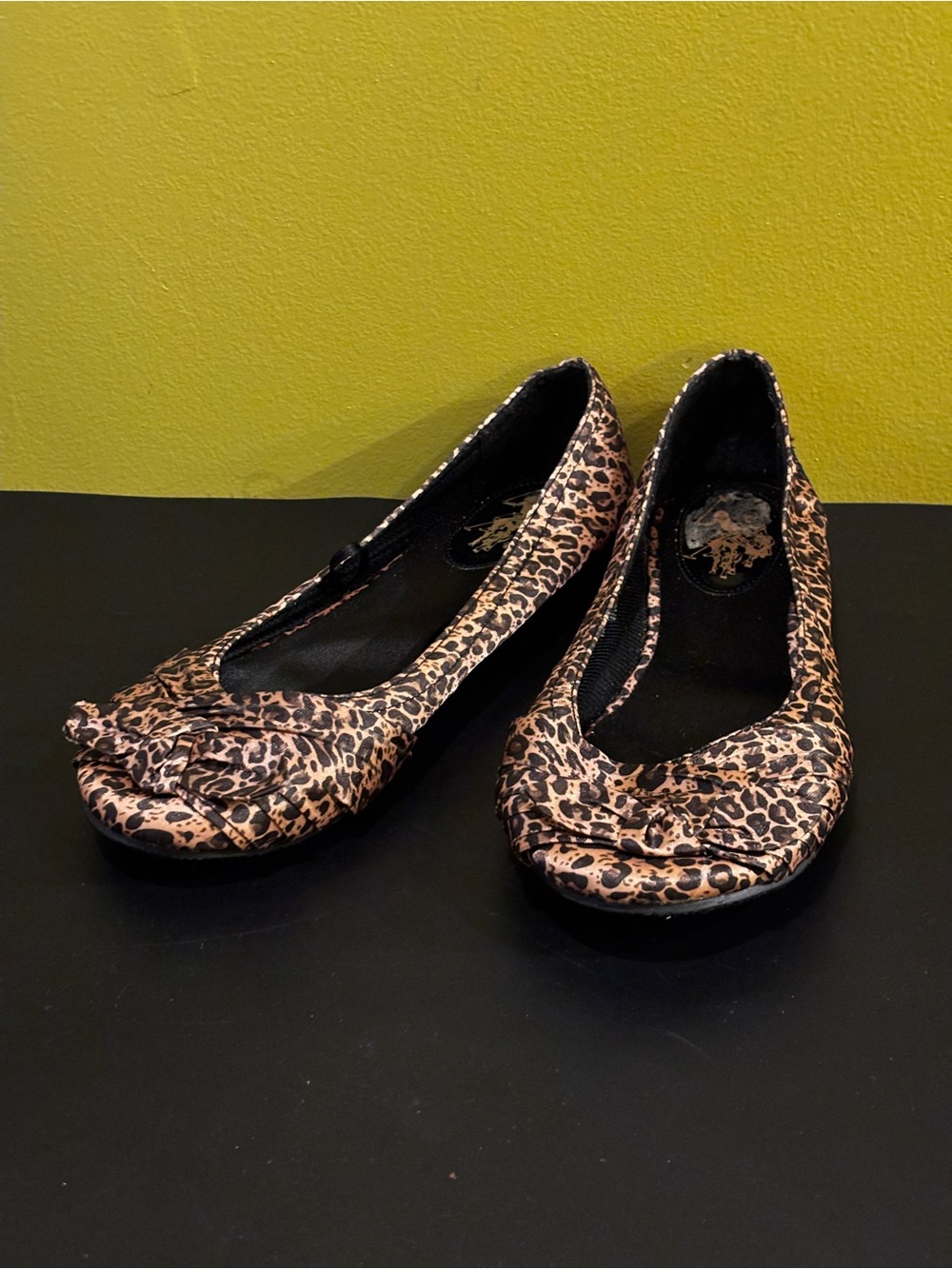 Leopard Print Ballet Flats - Women